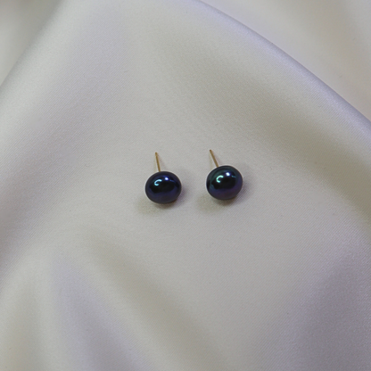 Vivi X-Large (10.5 mm) Black Pearl Stud Earrings