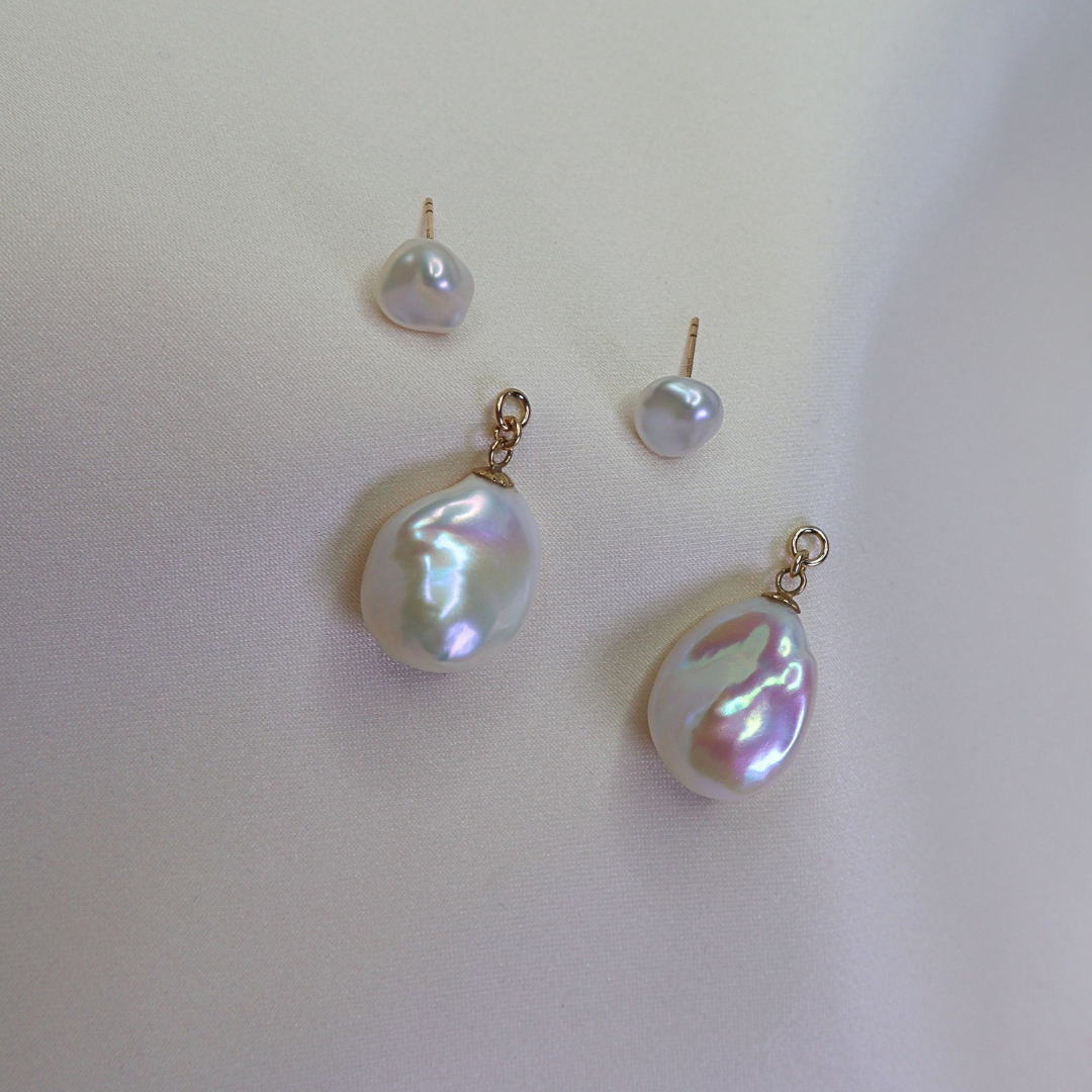 Seraphine 3 in 1 Convertible Baroque Pearl Drop Earrings