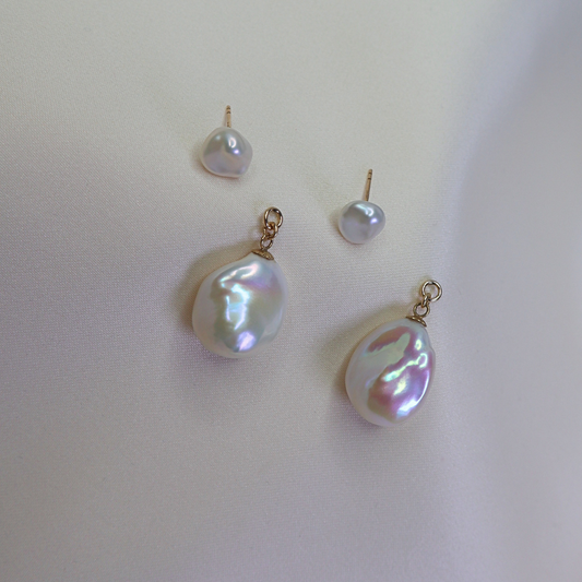 Seraphine 3 in 1 Convertible Baroque Pearl Drop Earrings