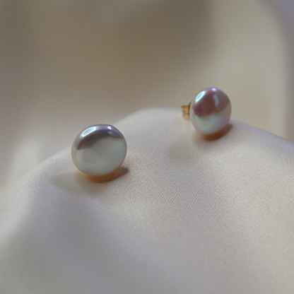 Maya Coin Pearl Stud Earrings