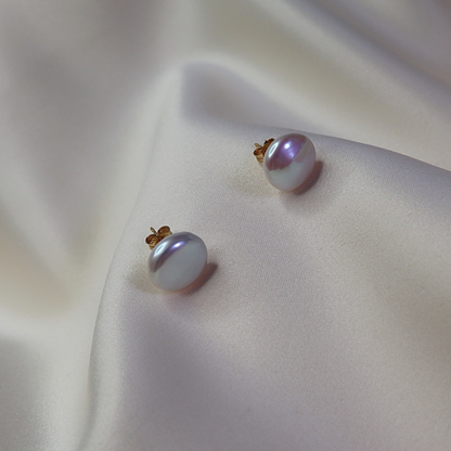 Maya Coin Pearl Stud Earrings