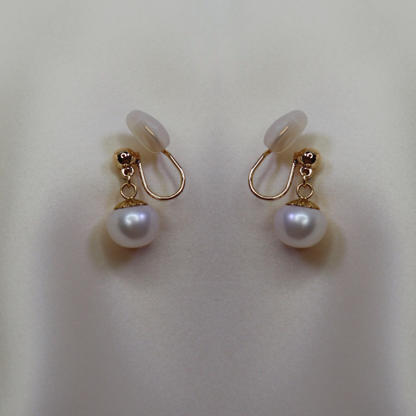 Naomi Drop Pearl Earrings - Clip On