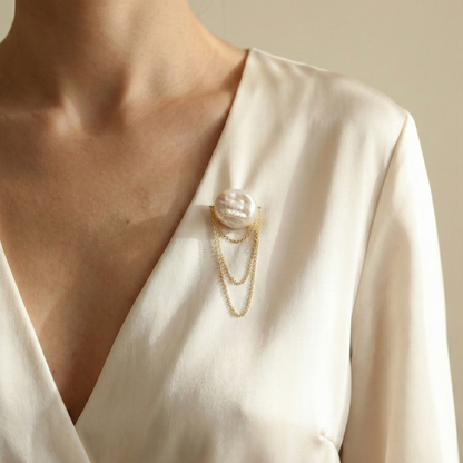 Charlotte Pearl Chain Brooch