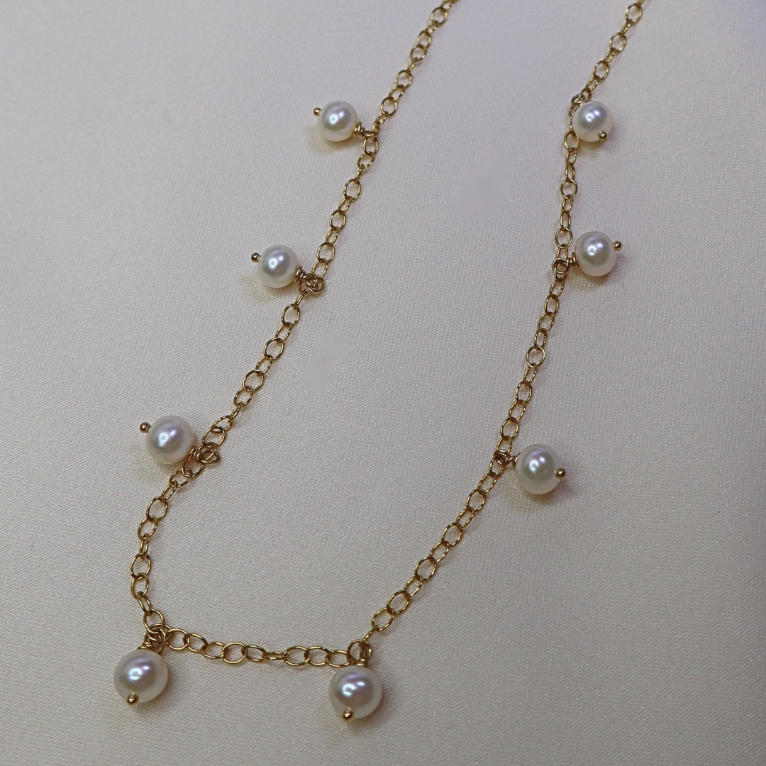 Alba Round Pearl Drops Necklace