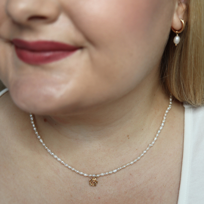 Rose Dew - Baroque Pearls with a Delicate Rose Charm