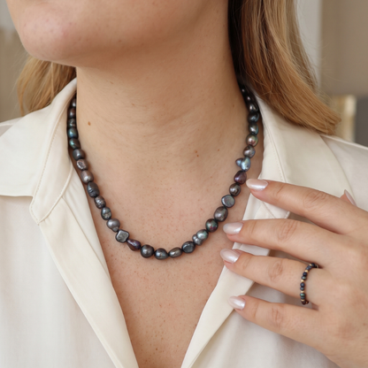 Elara Black Baroque Pearl Necklace
