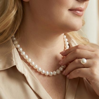 Seraphine 3 in 1 Convertible Large Pearl Necklace with Detachable Baroque Pearl Charm