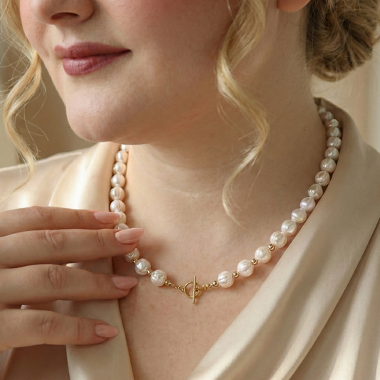 Seraphine Large Irregular Oval Pearl Necklace