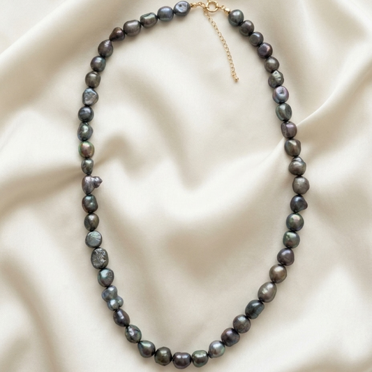 Elara Black Baroque Pearl Necklace