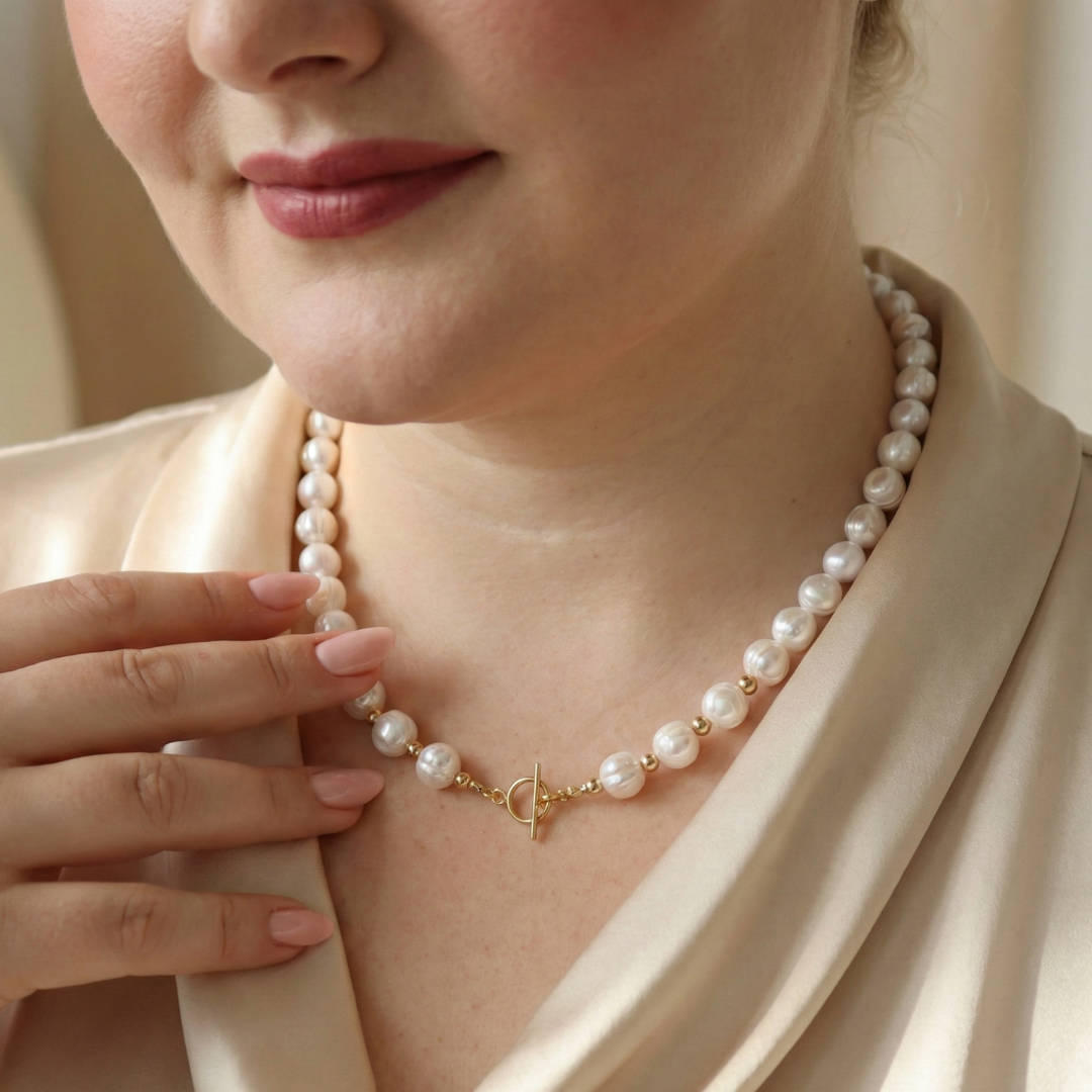 Seraphine 3 in 1 Convertible Large Pearl Necklace with Detachable Baroque Pearl Charm