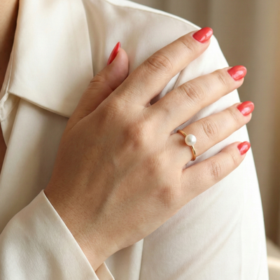 Catherine Dainty Pearl Ring