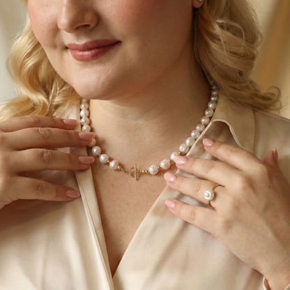Seraphine Large Irregular Oval Pearl Necklace