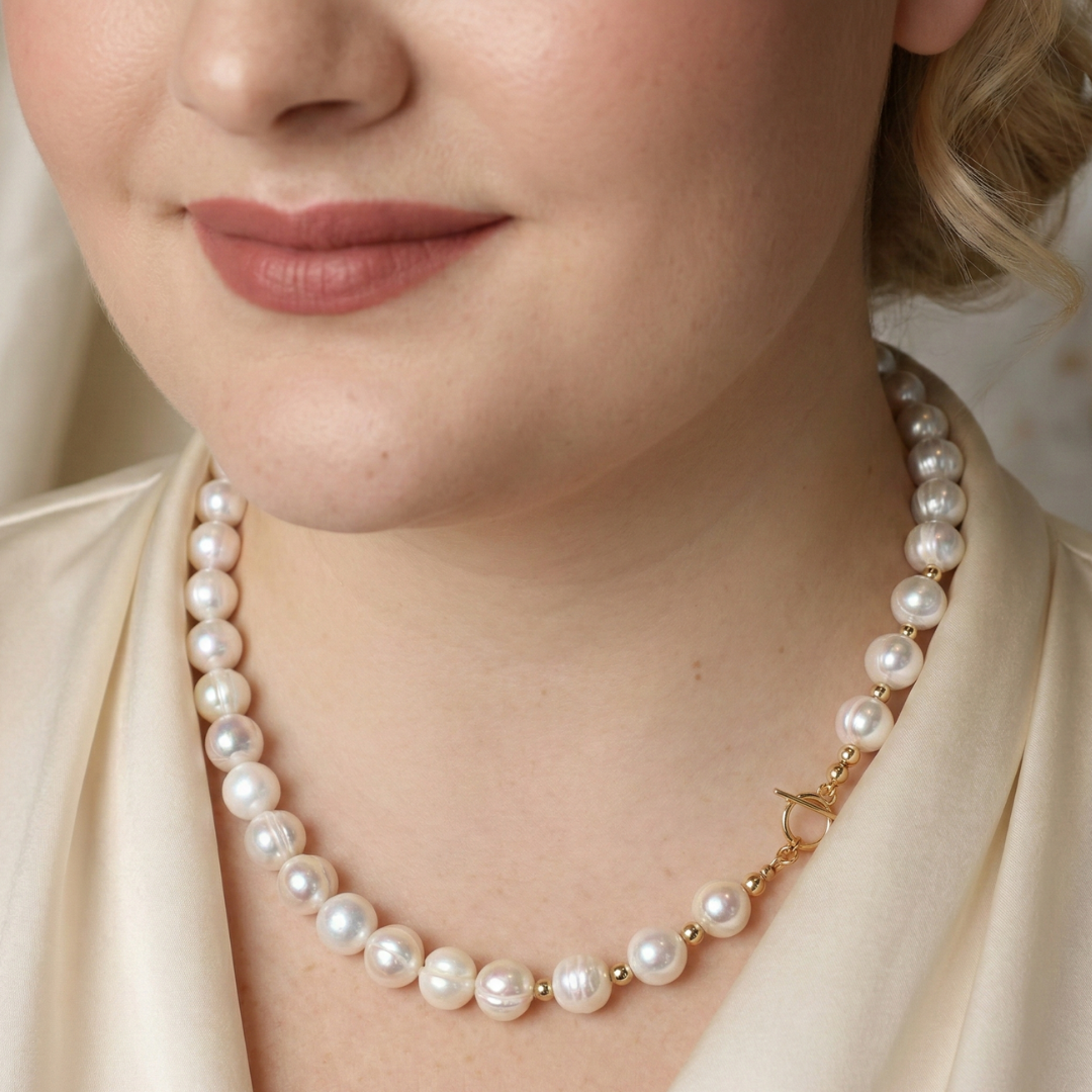 Seraphine Large Irregular Oval Pearl Necklace
