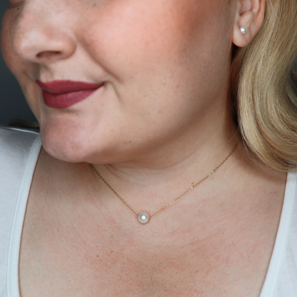 Lily Large Single Round Pearl Necklace