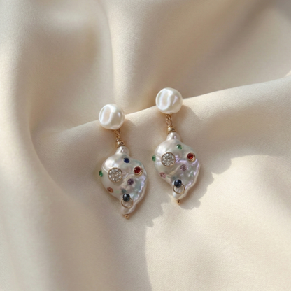 Gemma 3 in 1 Convertible Baroque Pearl Earrings