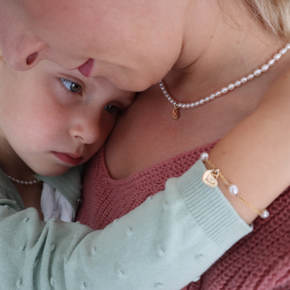 Timeless Bond Pearl Necklace with Personalised Heart Charm