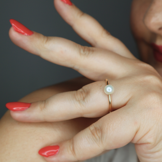 Catherine Dainty Pearl Ring