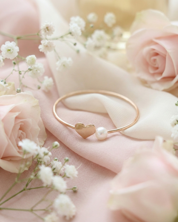 Daphne Heart and Pearl Ring