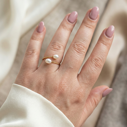 Ella Wrap Teardrop Pearl Ring