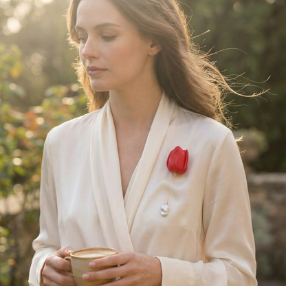 Tulip Baroque Pearl Brooch