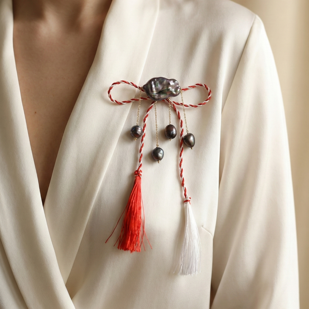 Elara Black Pearl Cloud Brooch