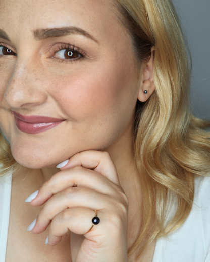 Noa Round Black Pearl Ring