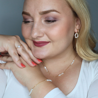 Lora 2 in 1 Pearl Hoop Earrings