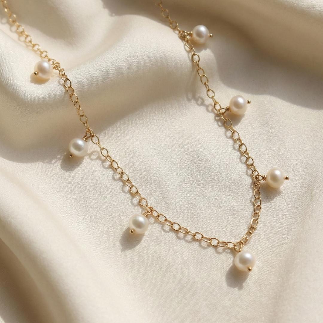 Alba Round Pearl Drops Necklace