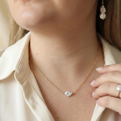 Aria Baroque Pearl Chain Necklace