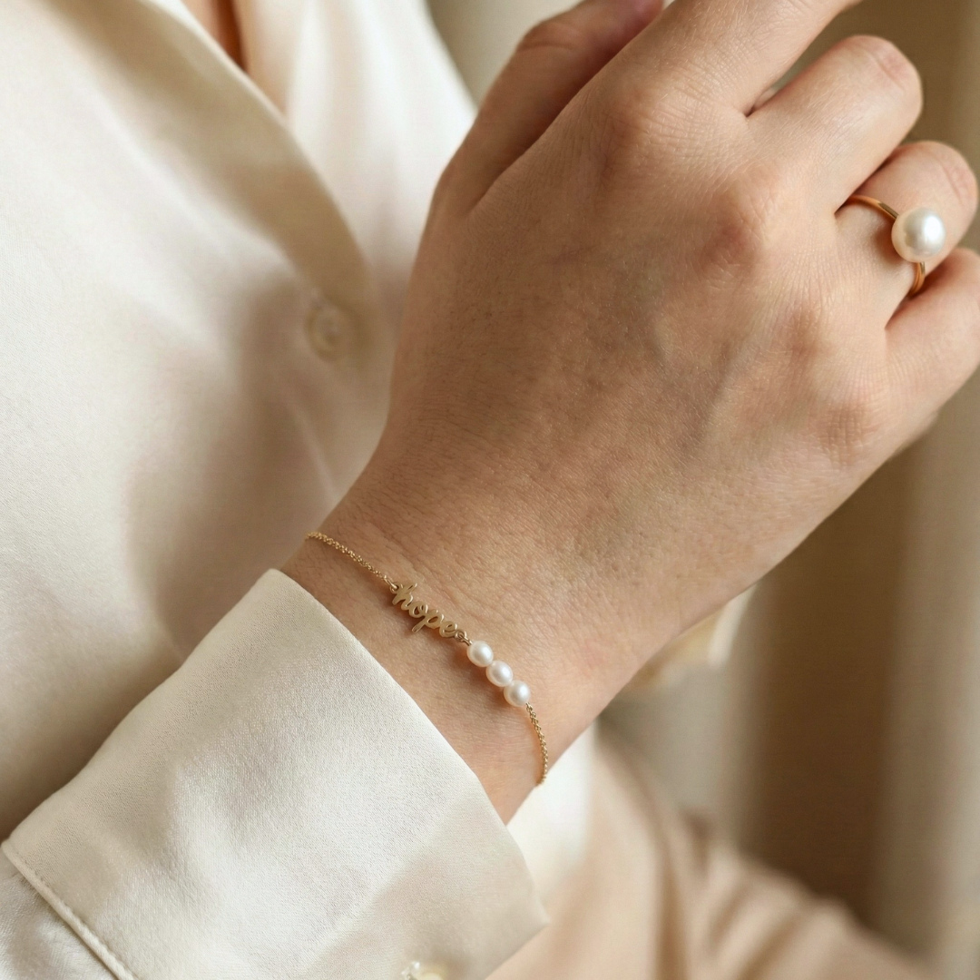 Hope Three Pearl Bracelet