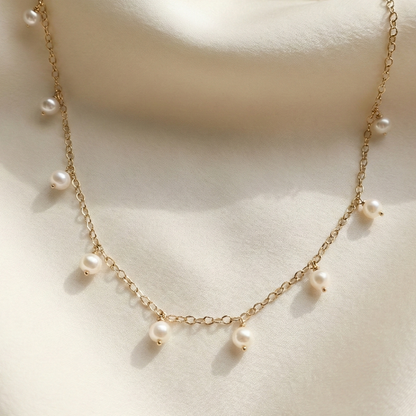 Alba Round Pearl Drops Necklace