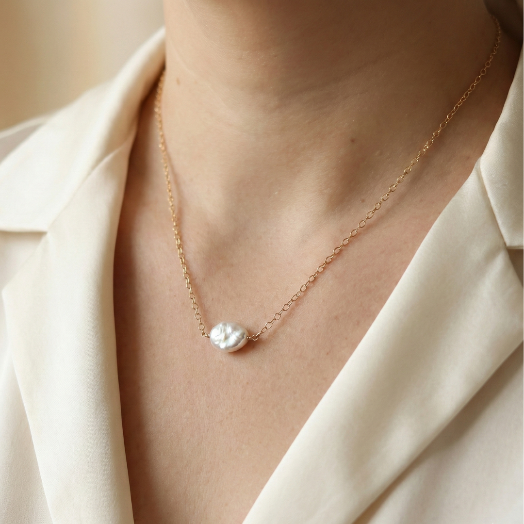 Aria Baroque Pearl Chain Necklace