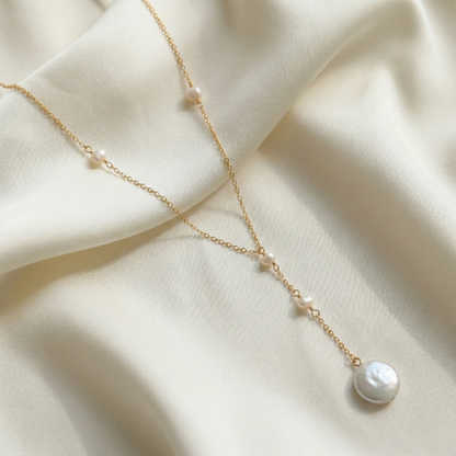 Bianca Coin Pearl Long Necklace