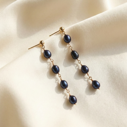 Amelia Black Pearl Drop Earrings