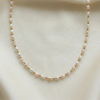Phoebe Beads and Seed Pearl Necklace