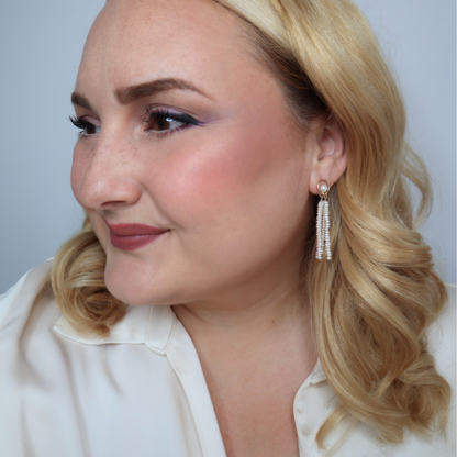 Clara Tassel Pearl Stud Earrings