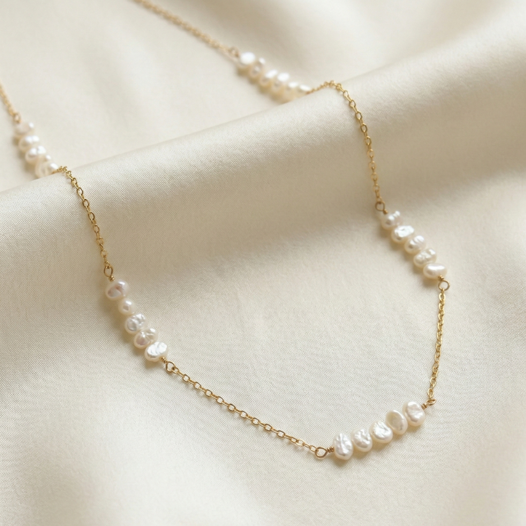 Rhea Cluster Pearl Necklace