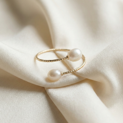 Ella Wrap Teardrop Pearl Ring