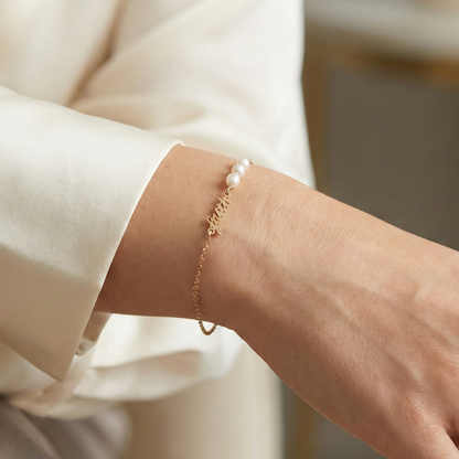 Faith Three Pearl Bracelet