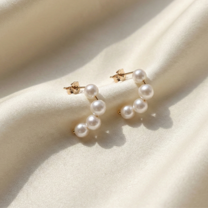 Catherine Classic Round Pearl Earrings