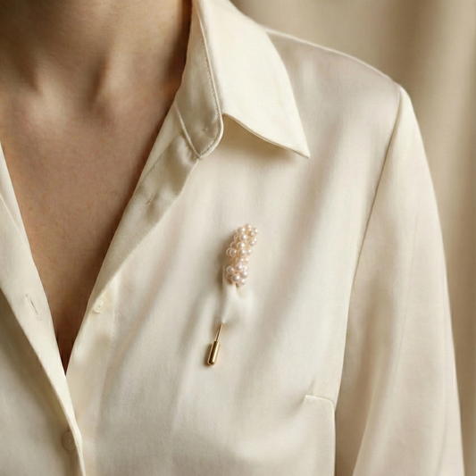 Blossom Stick Pearl Brooch