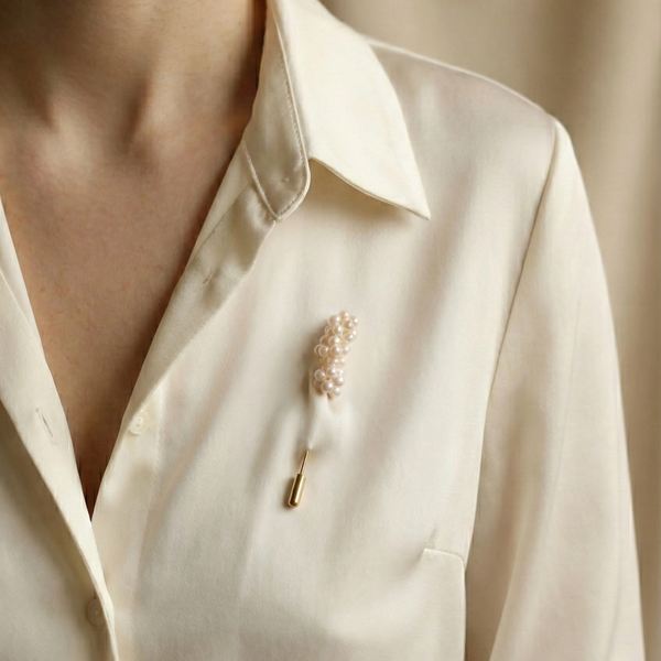 Blossom Stick Pearl Brooch