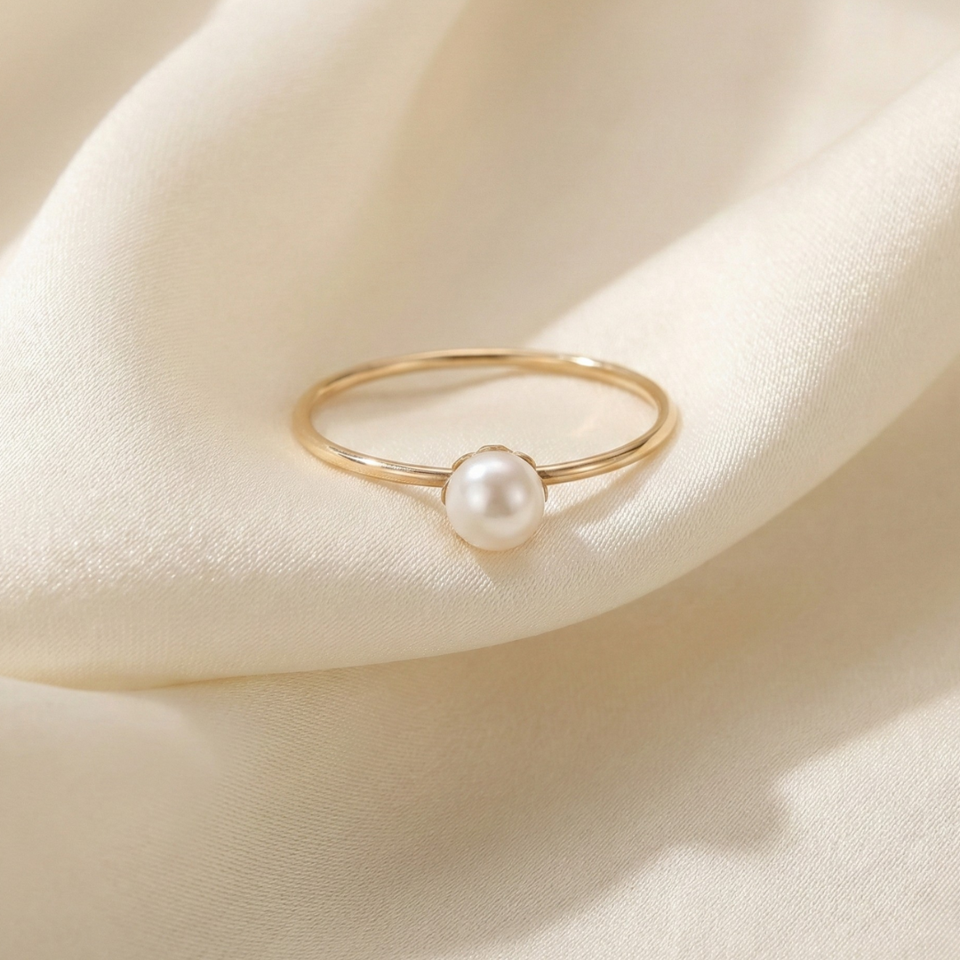 Ariel Round Pearl Ring