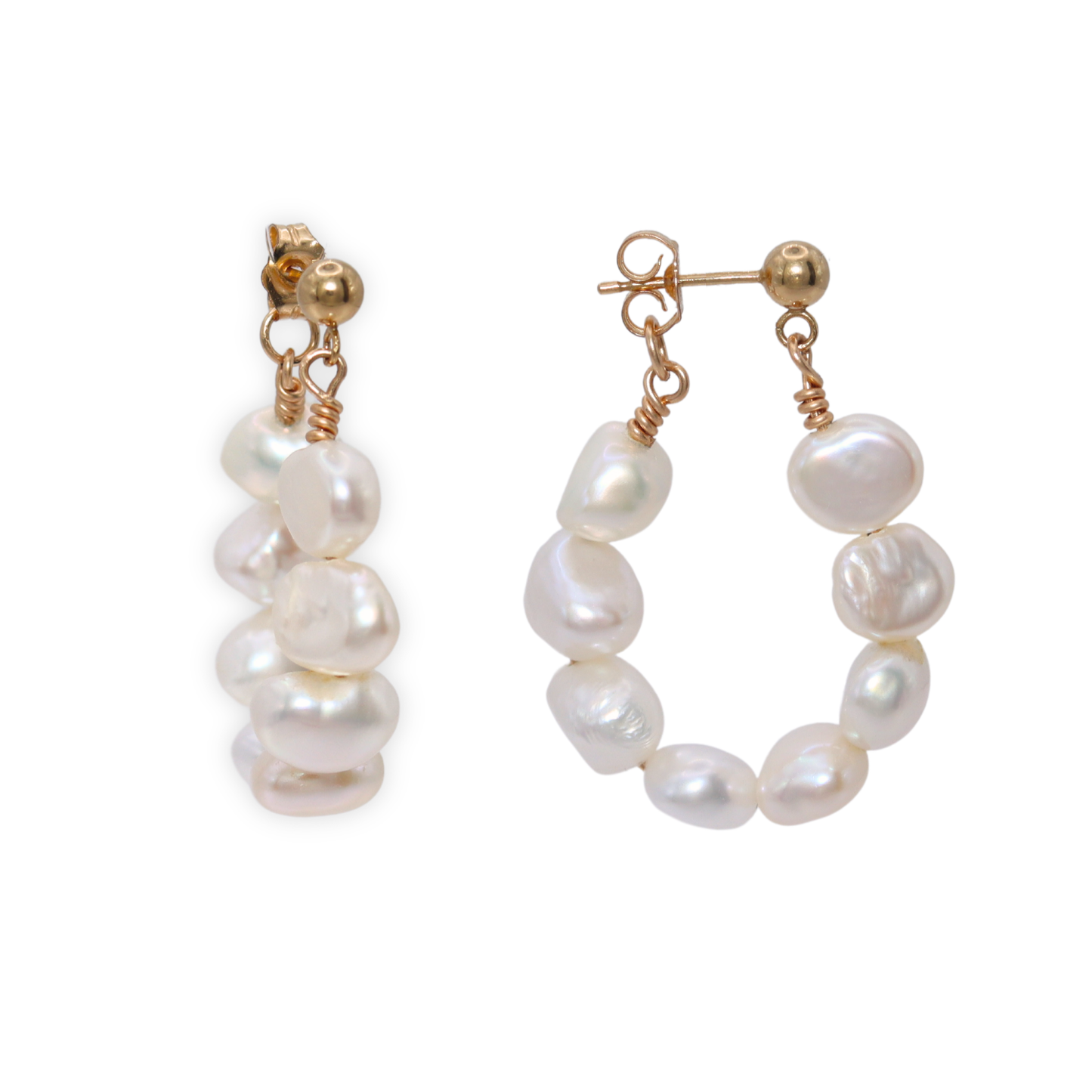 Iris Baroque Pearl Hoop Earrings