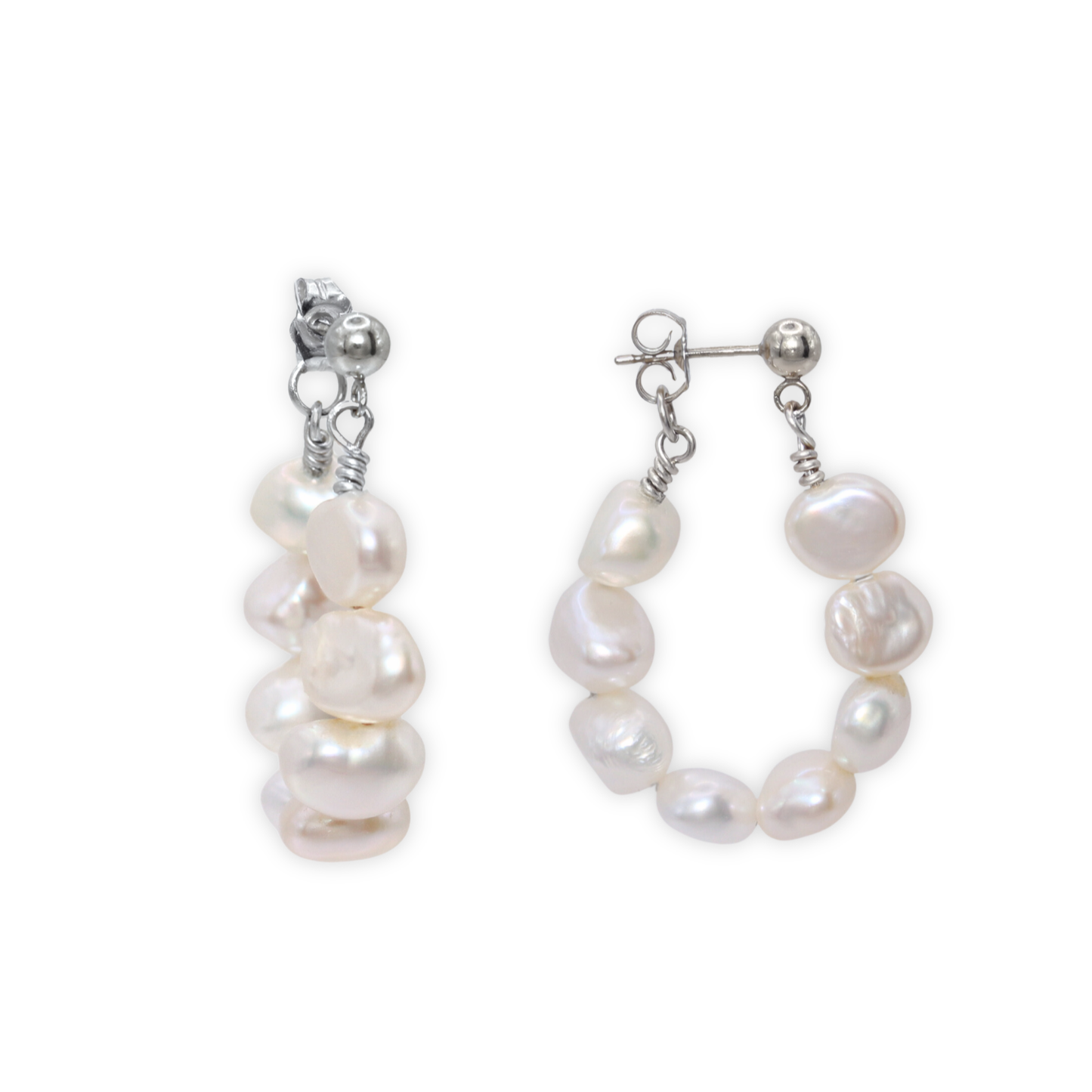Iris Baroque Pearl Hoop Earrings