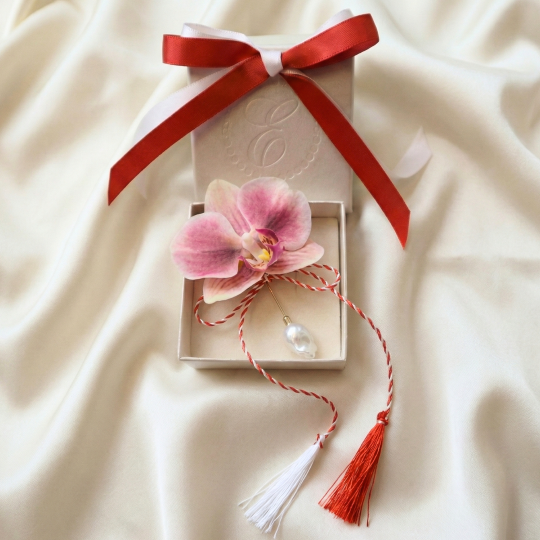 Orchid Baroque Pearl Brooch