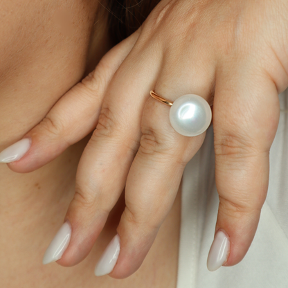 Gabrielle Large Solitaire Pearl Ring