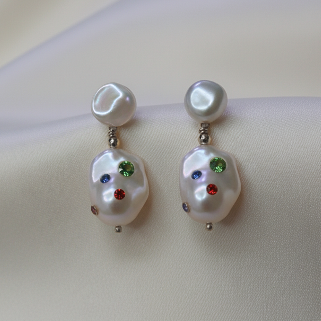 Gemmelle 3 in 1 Convertible Baroque Pearl Earrings