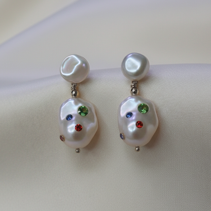 Gemmelle 3 in 1 Convertible Baroque Pearl Earrings