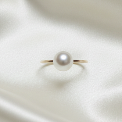 Eliza Button Pearl Ring